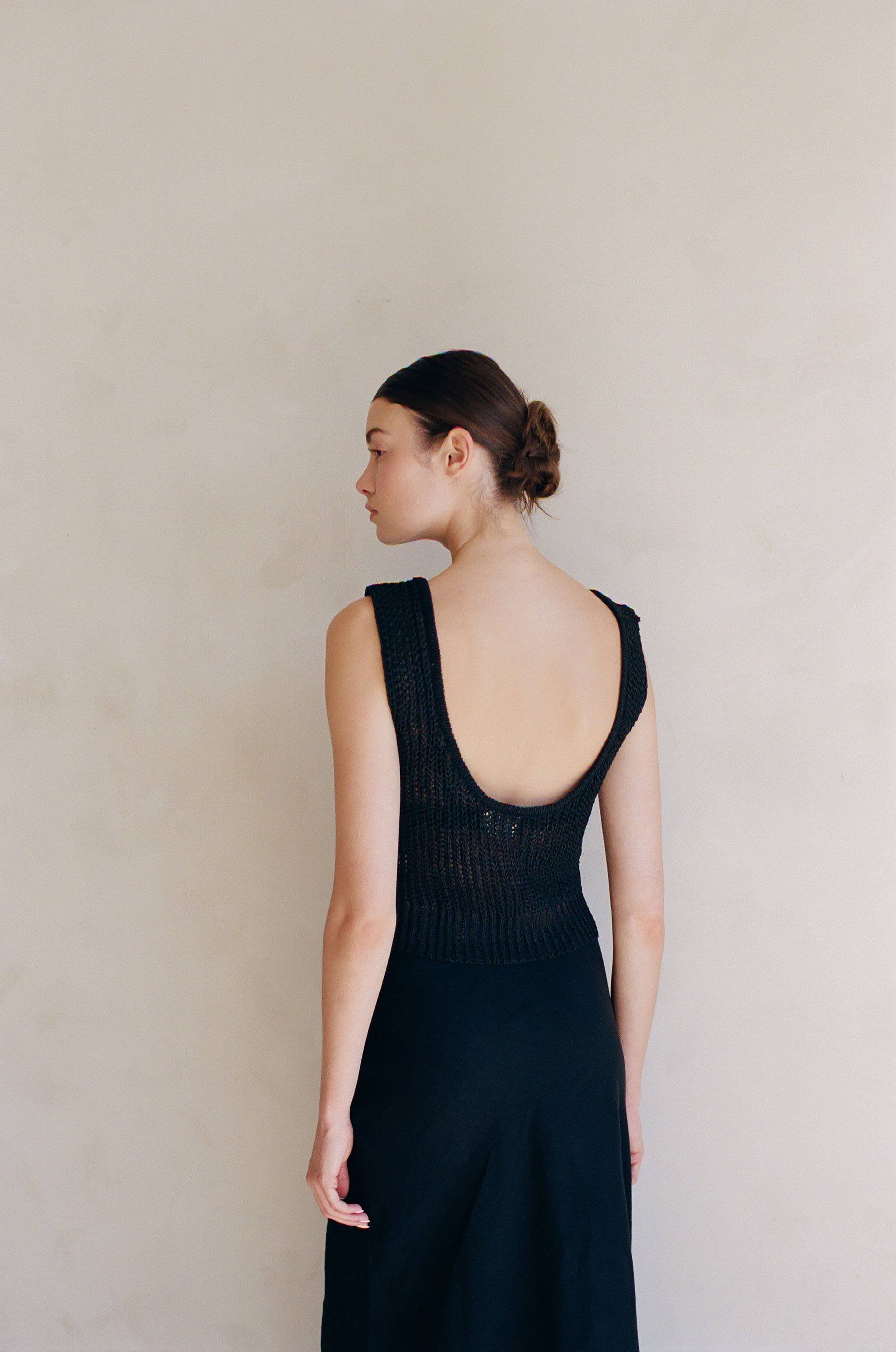 Schwarz AW1063 | Strickpullover Baumwolle Polyester Durchsichtiger Tanktop für den Großhandel auf Faire3