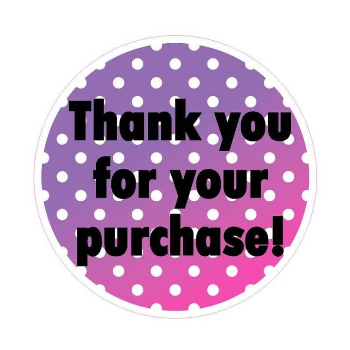 Adesivos “Obrigado pela sua compra” Polka Dot (100) por atacado de KL Design Works