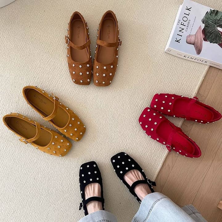 Rhinestone Flat Mary Janes for Work & Style_CWSHF0165 and other Purchase Wholesale studded mules. Free Returns & Net 60 Terms on Faire trending on Faire.