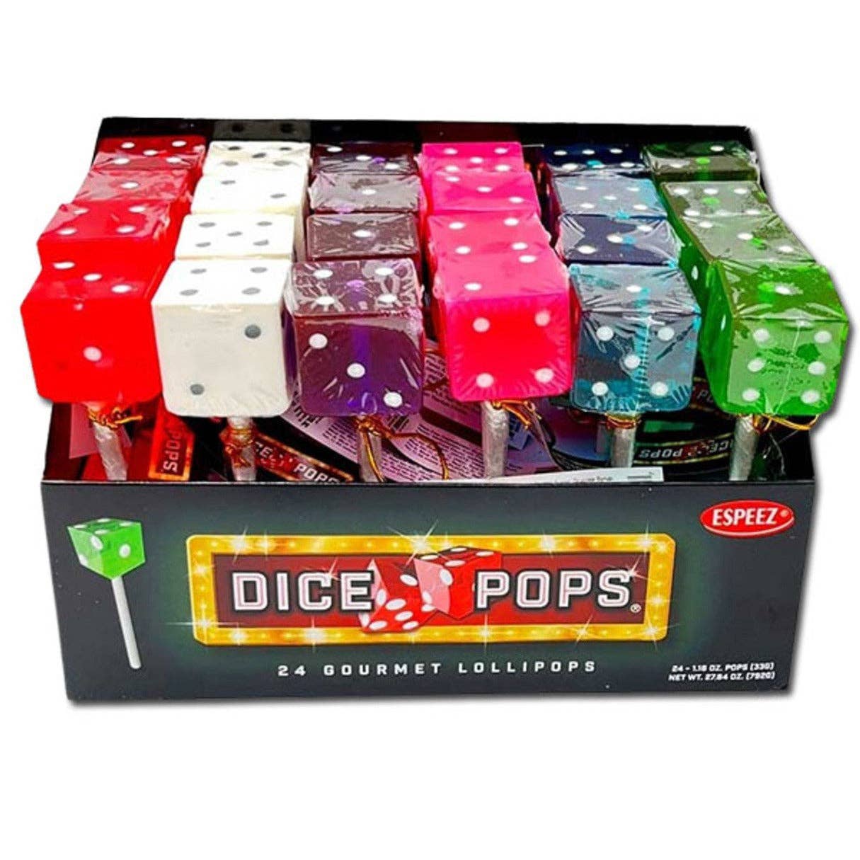 I Got Your Candy - Wholesale Lollipop - Espeez Dice Pops Assorted Colors 24ct0