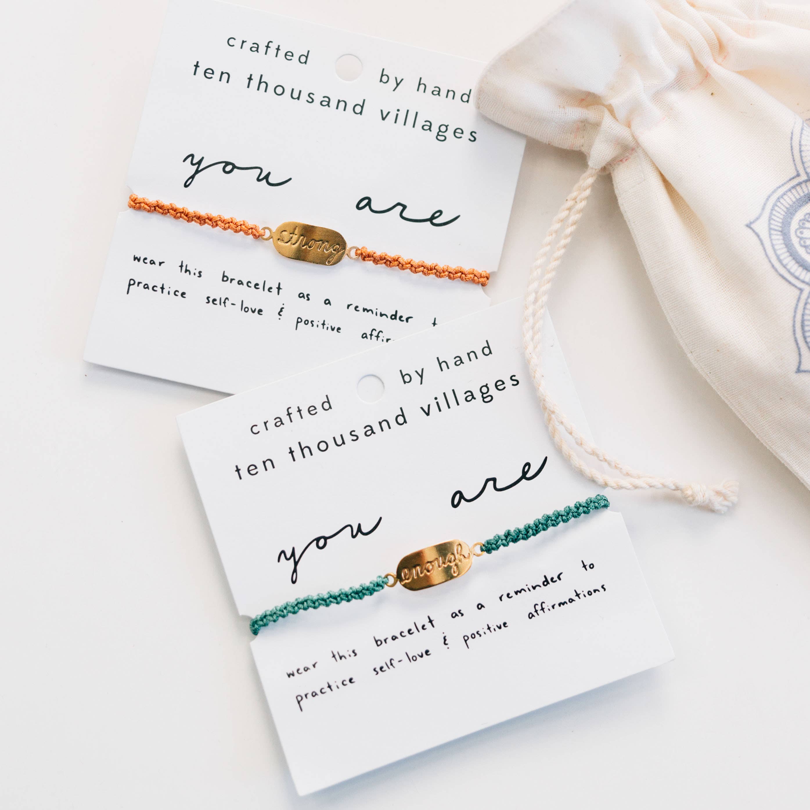 Ten Thousand Villages - Wholesale Charm/Dangle Bracelet - Affirmation Bracelet - You Are Strong3