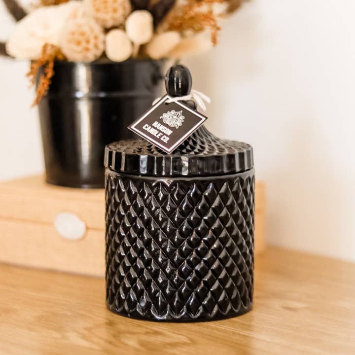 Geo Jar Candle | GLOSS BLACK for wholesale by Hanson Candle Co.