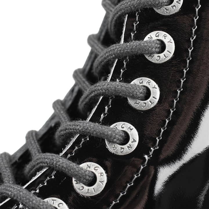 Angry Itch - Premium Boots - Vente Rangers/chaussures militaires – homme - Bottes à 14 œillets en cuir verni noir5