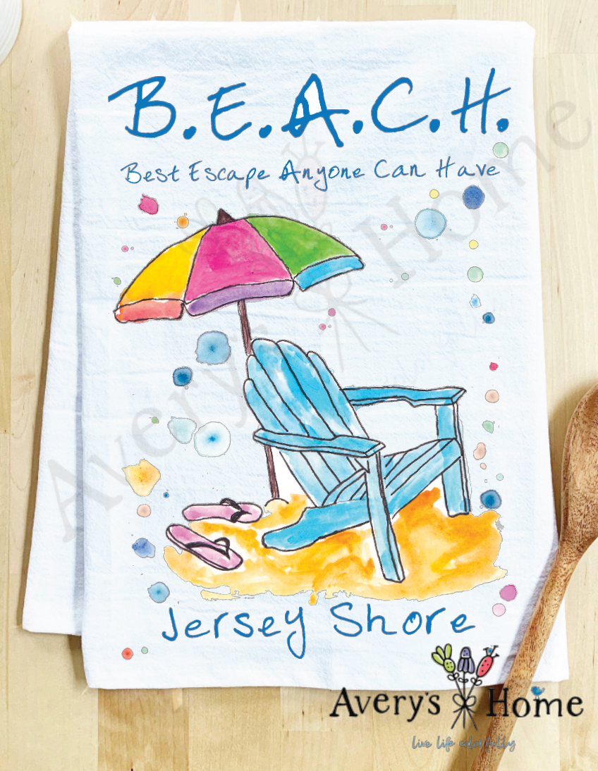Avery's Home - Wholesale Tea Towel - Beach Vacation Souvenir Customizable Tea Towel5