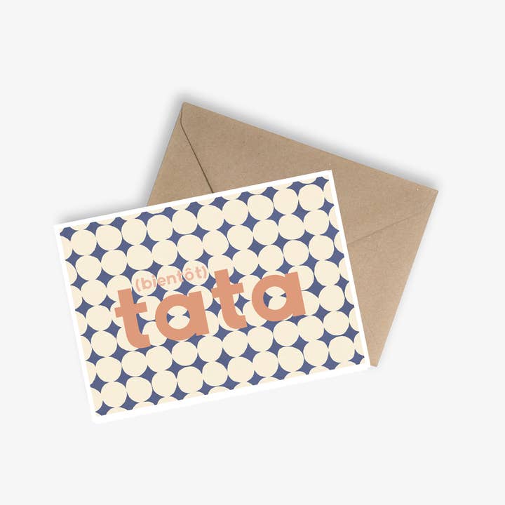 LE PAPIER GRAPHIQUE - Vente Cartes bébé - Tata/Tonton (tante et oncle) - Carte simple
