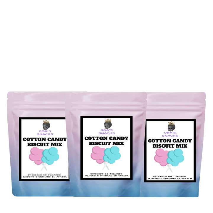 Mélange pour Biscuits à la Barbe à Papa | Ajoutez simplement du lait | Lot de 3 petites quantités pour la vente par Oba's Snacks