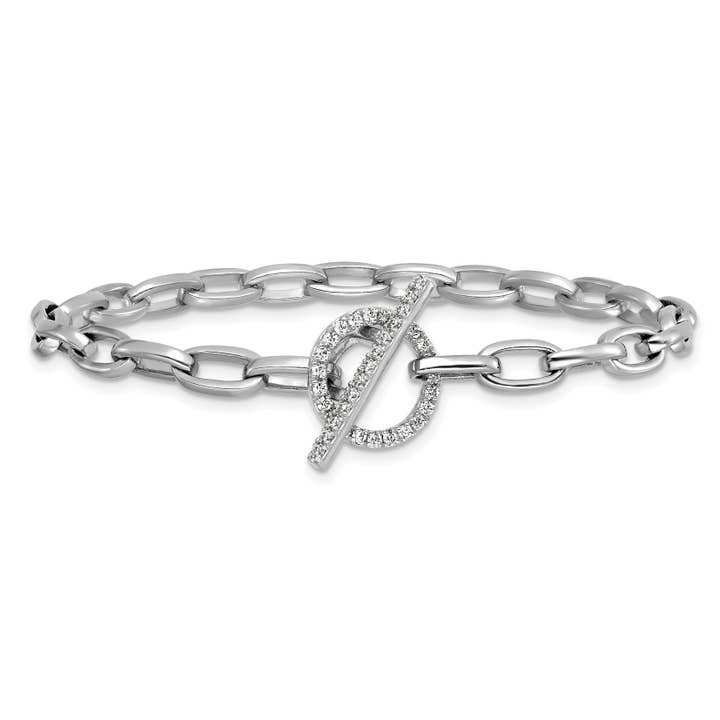 Bracelet à maillons avec fermoir en or 14K et diamant de laboratoire. pour la vente par Fine Diamond