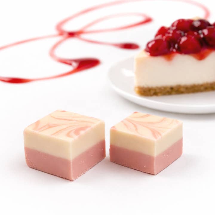 Cherry Cheesecake 1/2 lb. Fudge Bar for wholesale by Valley Fudge & Candy