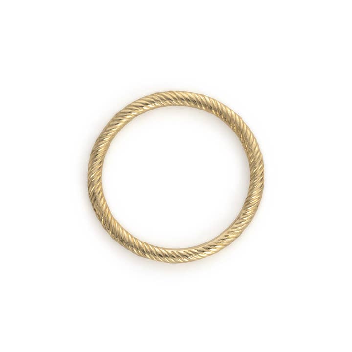 Aiden Jae - Wholesale Band/Stacked Ring - Banyan Thin Band — Minimalist Textured Solid Gold Ring4