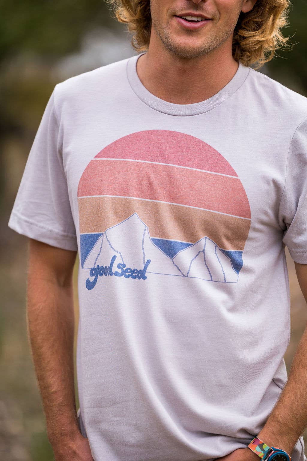 Goodseed Clothing – T-shirt estampada - Homem por atacado – Camiseta Dusk Cinza5