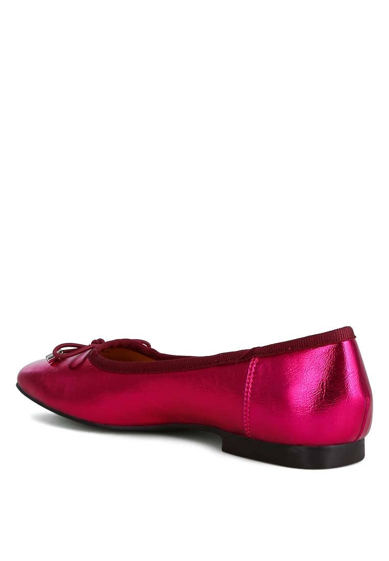 Rag Company - Vente Ballerines – femme - Ballerines à nœud en cuir métallisé Primrose3