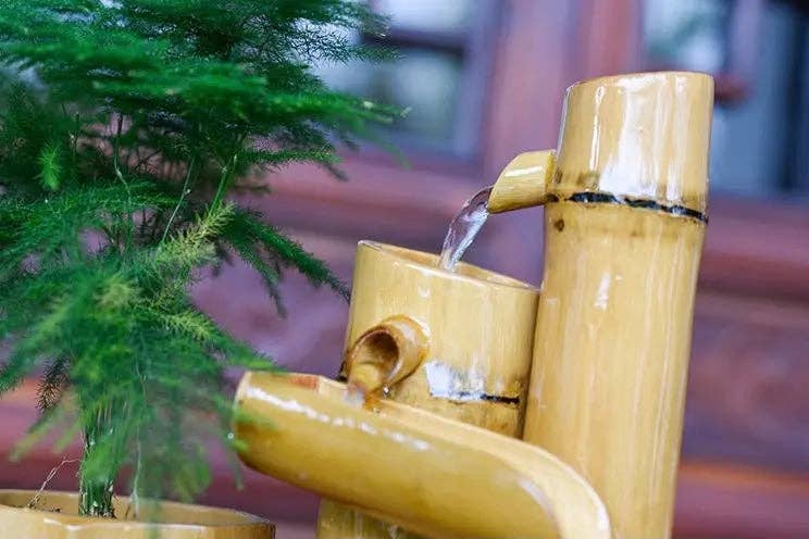 everythingbamboo – wholesale Decorative tabletop object – Bamboo Handmade Handcrafted Water Feature Fountain With Basin Flowing Water Wheels Home Decor Many Styles9