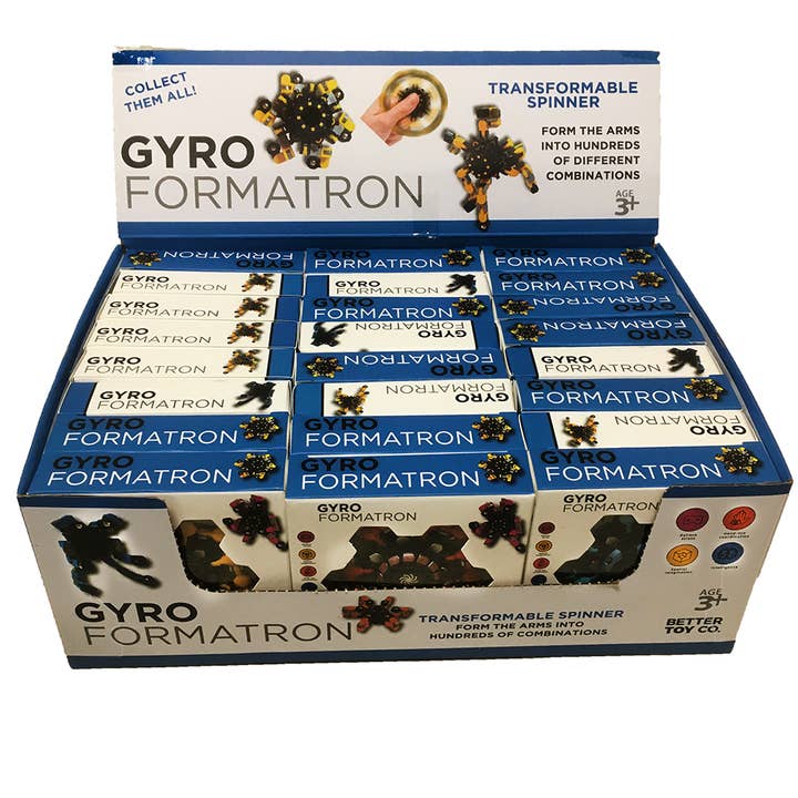 Texas Toy Distribution - Wholesale Fidget Toy - Kids - Gyro Formatron Fidget Spinner with Adjustable Arms Display