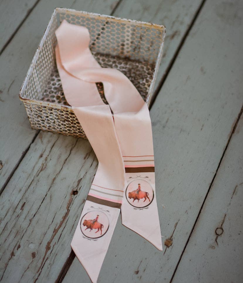 Tirzah Lane Art - Wholesale Scarf - Women's - Roamin' Cowgirl Bison Western Twilly Scarf2