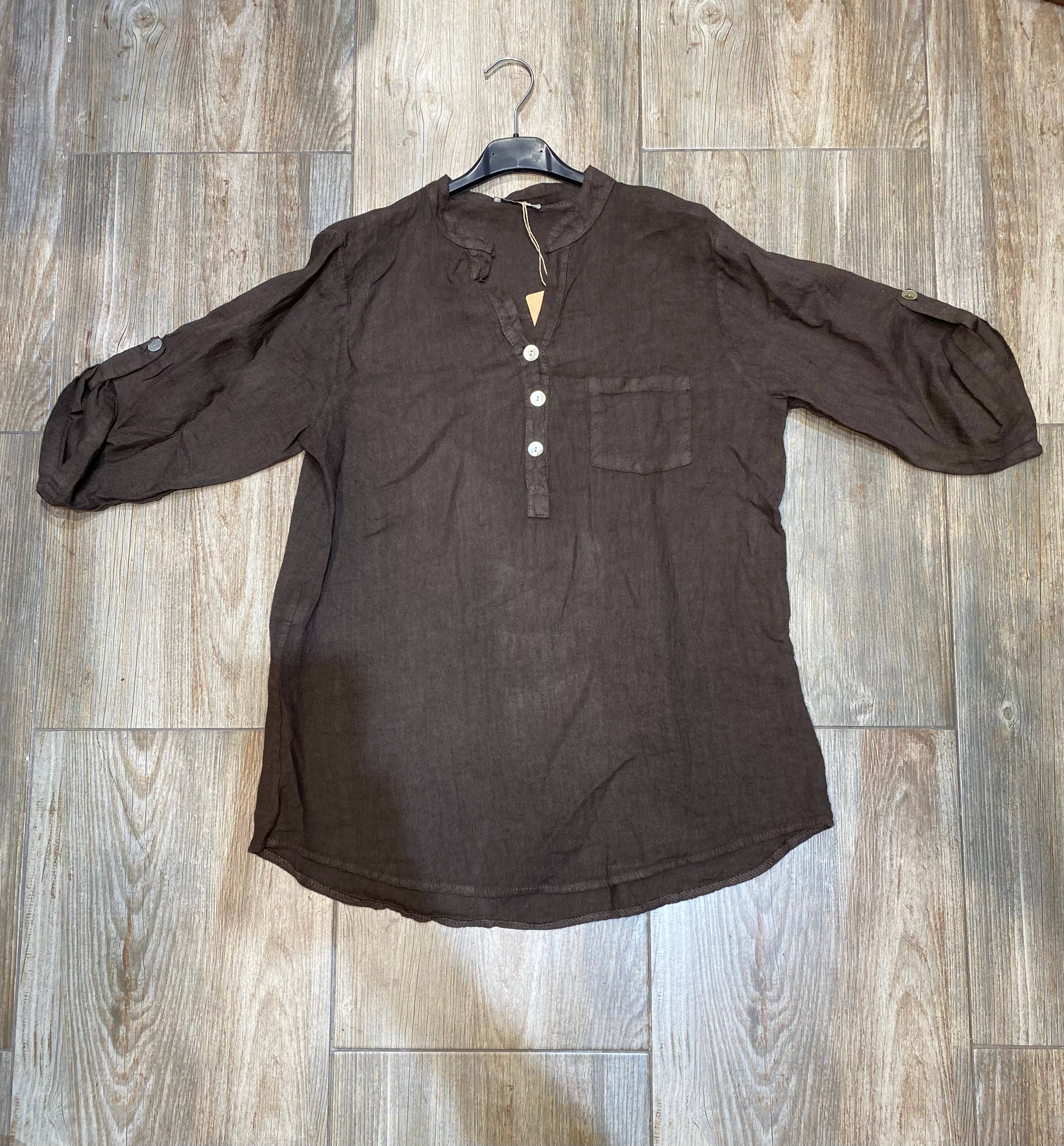 LÉA & LUC - Wholesale Button Down Shirt - Women's - 100% Linen Blouse REF. 636774