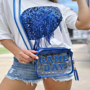 Red/Gold GAME DAY Chenille-Patch Stadium-Approved Clear Purse