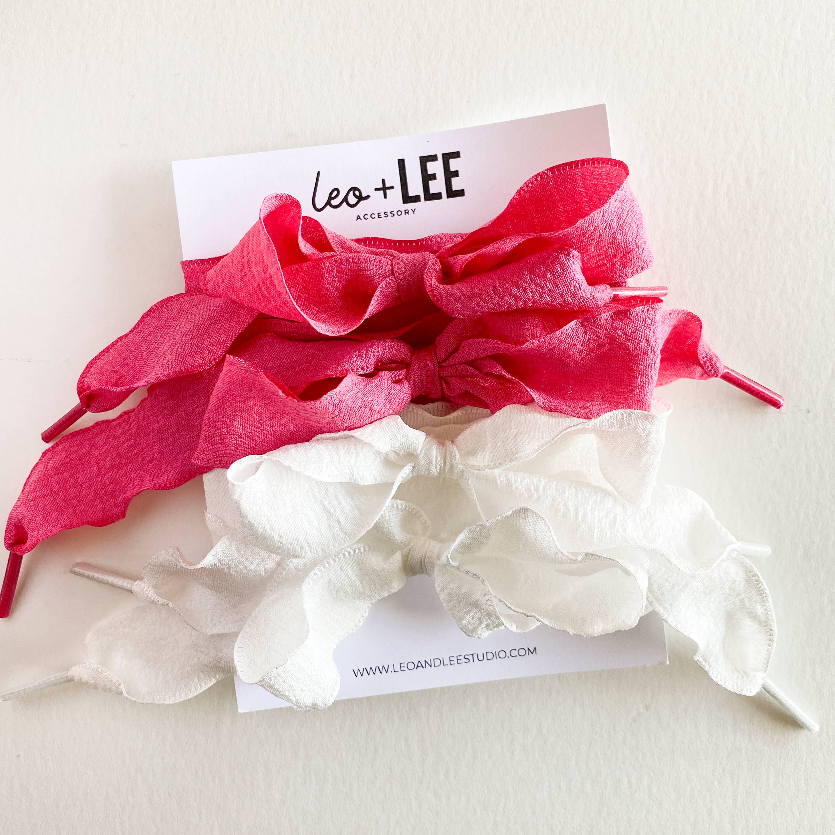 Leo & Lee Studio - Wholesale Shoelaces - Women's -  Gingham Shoe Lace Sets– Ribbon Bow Shoe Accessories16