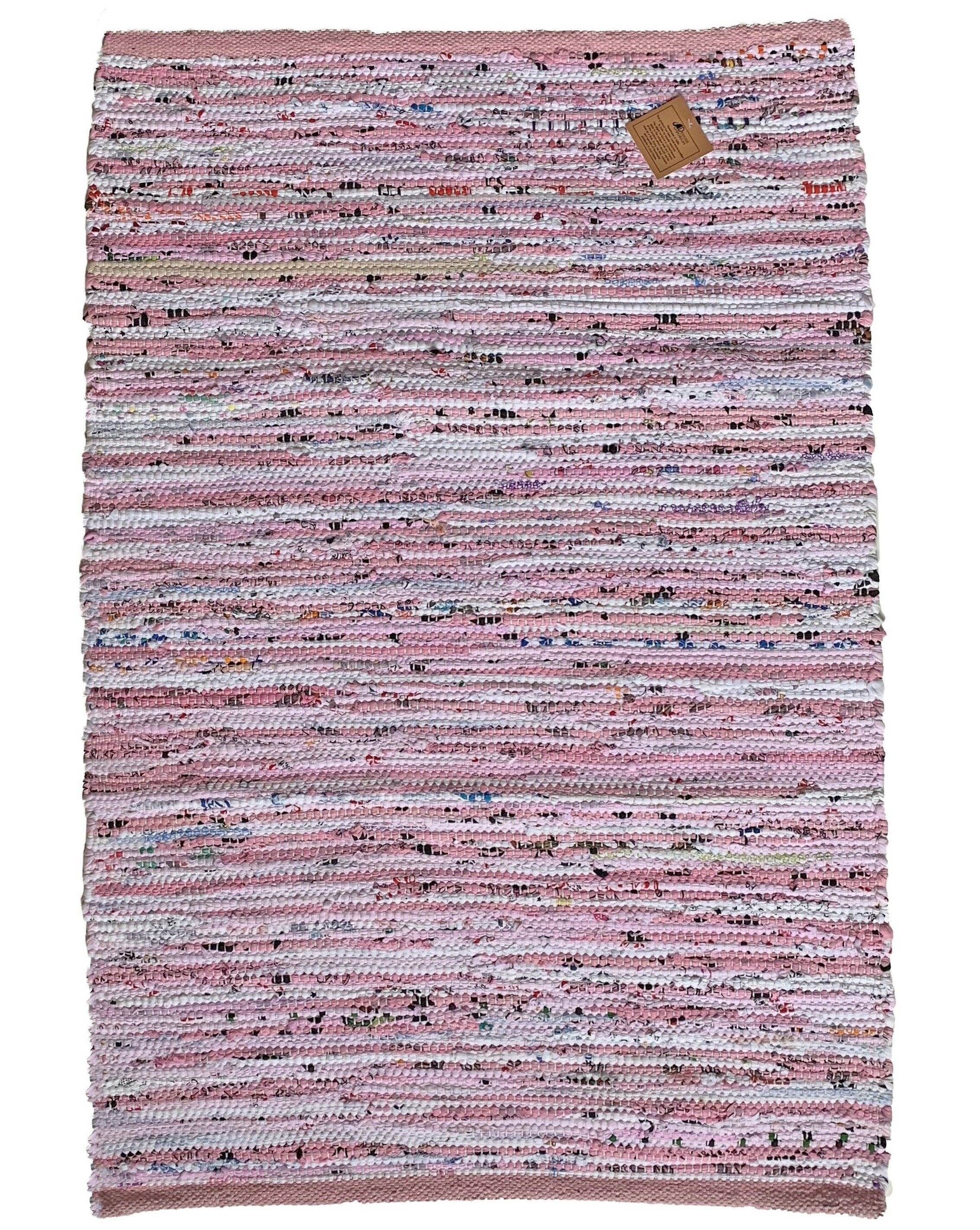 Designs Emporium - Wholesale Runner Rug - Pink Rug Runner Chindi Rag Handmade Recycled Cotton1