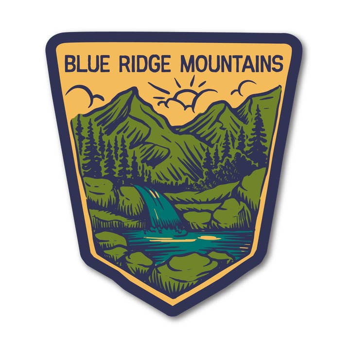 Sticker Bright Day Woodblock | Blue Ridge Mountains por atacado de Nature Bound Co