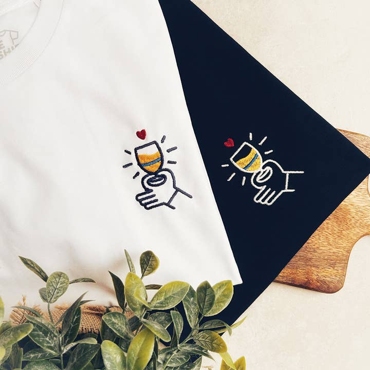 Embroidered T-shirt - Pastis heart for wholesale by Juste un t-shirt