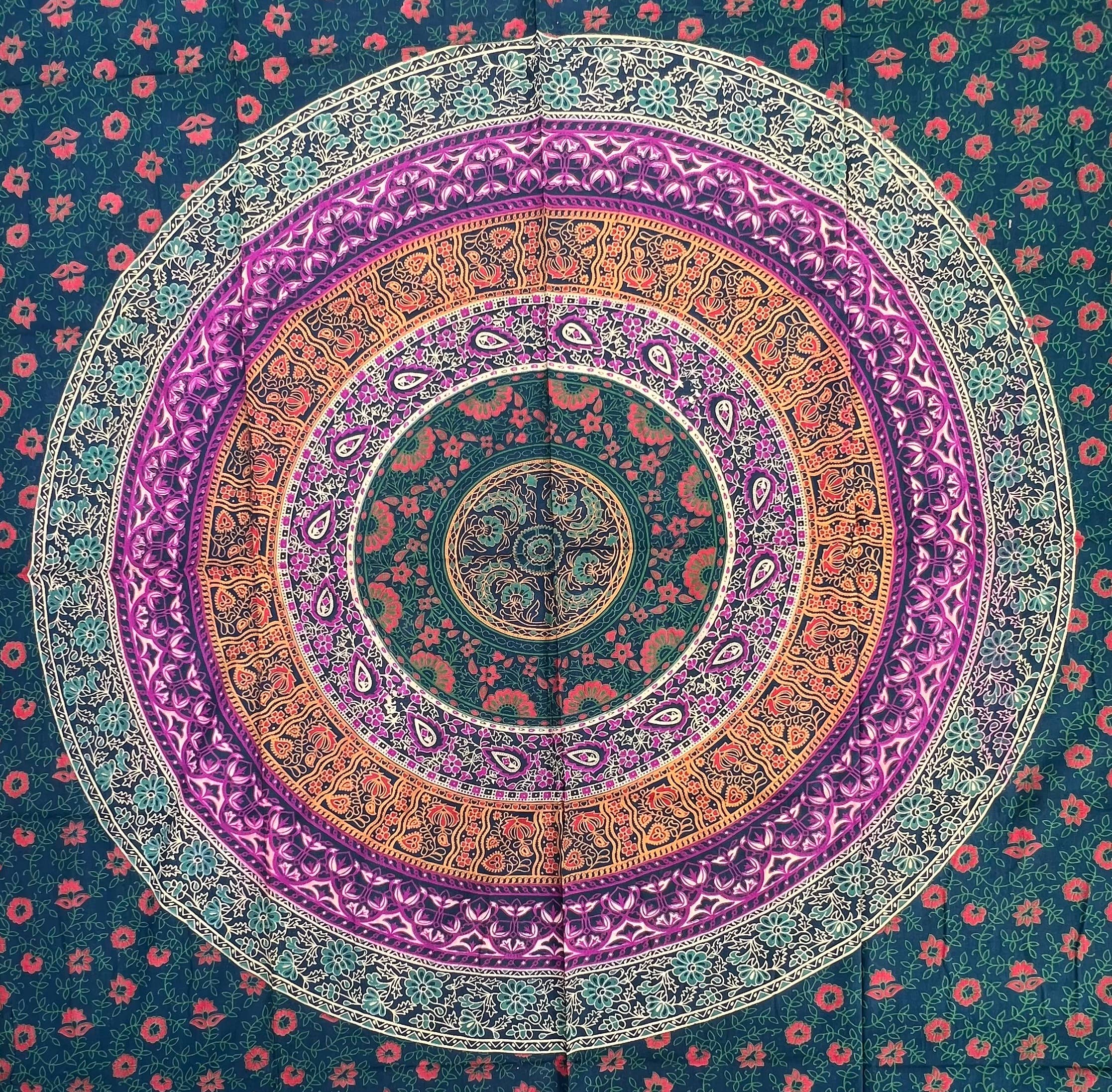 Lungta Imports - Wholesale Tapestry/Textile - Floral Mandala Tapestry Wall Decor Beach Throw 80X50 Inches21
