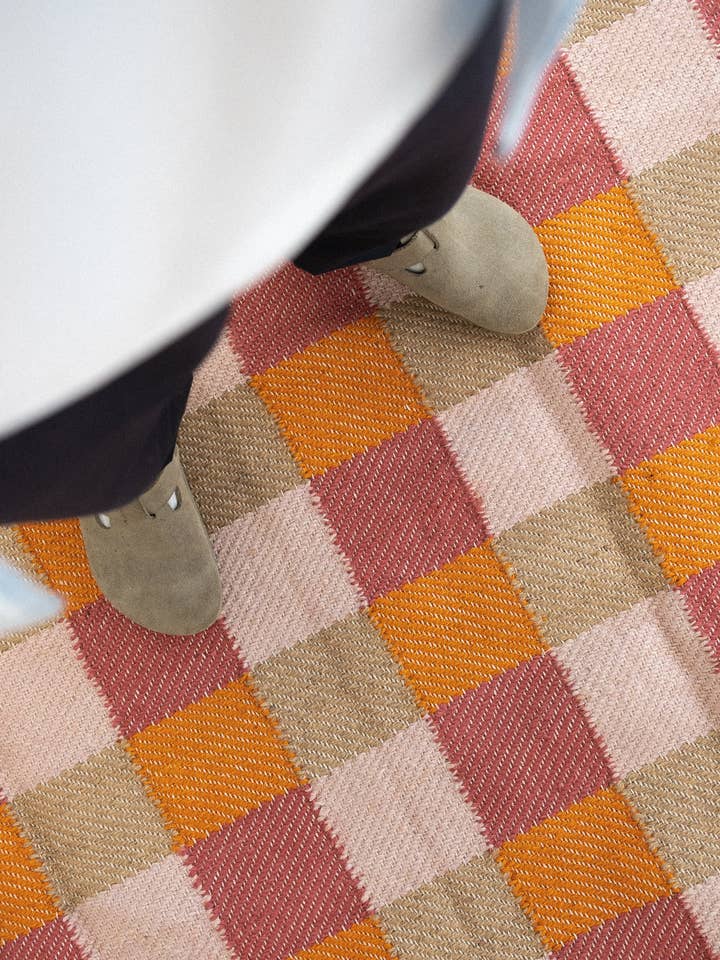 Jute Rug w. Violet and orange for wholesale by MATIAS MOELLENBACH