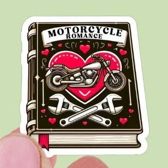 Motorcykelromancebog Vinylklistermærke for engroshandel hos Limes & Lilly