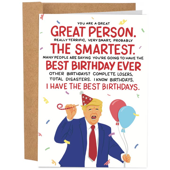 Tenho Os Melhores Aniversários Trump | Cartão de Aniversário Engraçado por atacado de Sleazy Greetings