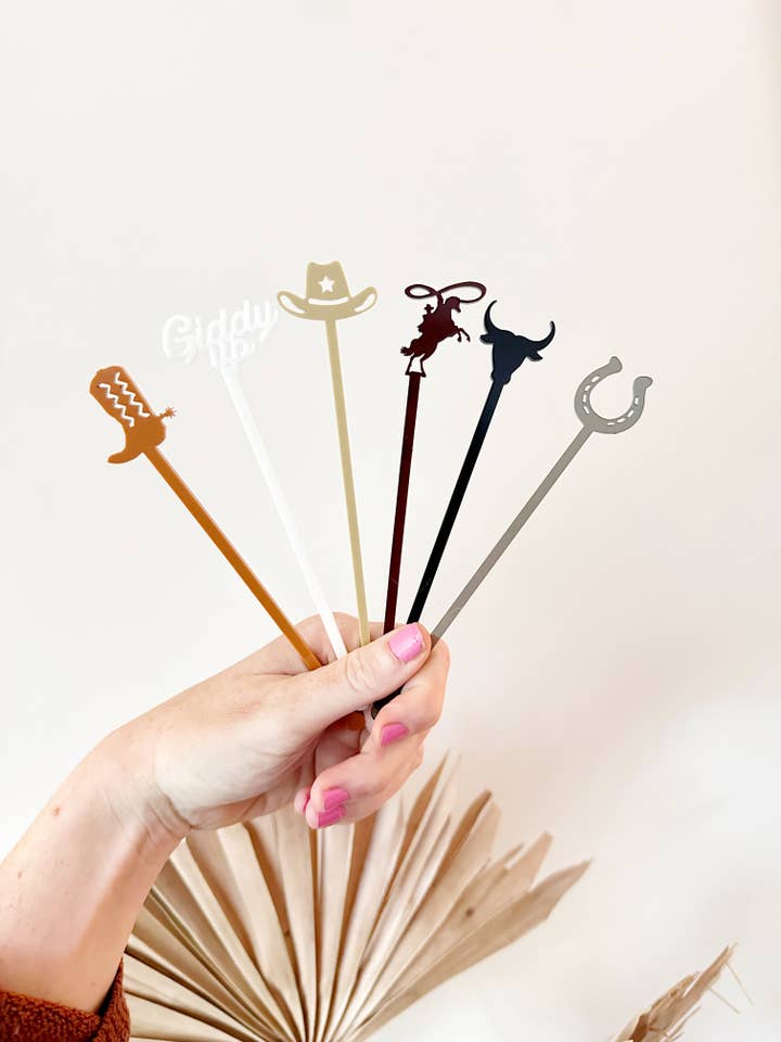 Rodeo Stir Stick Set for wholesale by Lucky Lemon Paper Co.