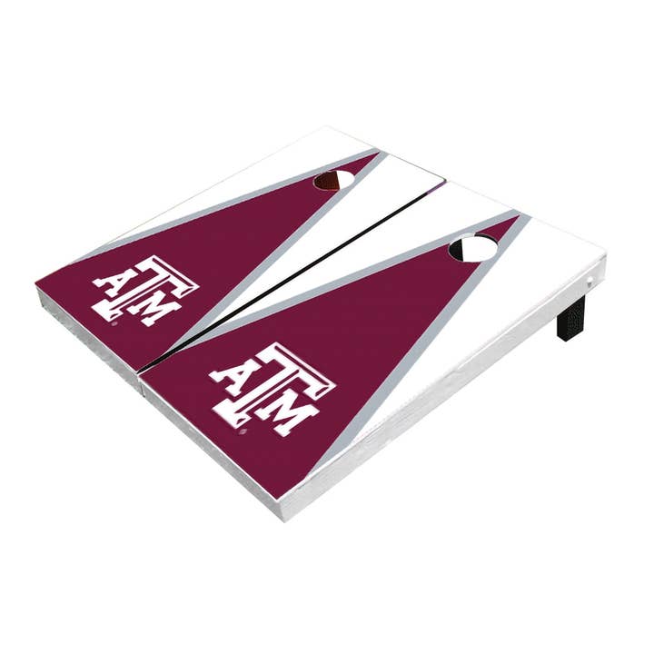 Texas A&M Aggies Triangle Cornhole Board Set for wholesale by Skip's Garage