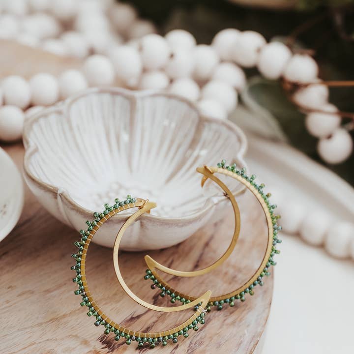 Beaded Earrings, Celestial Jewelry, Moon Earrings for wholesale by Magnolia & Clover