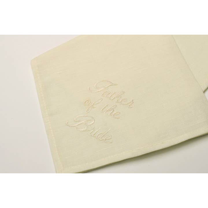 Ivory "Father Of The Bride" Hanky for wholesale by Simply Charming