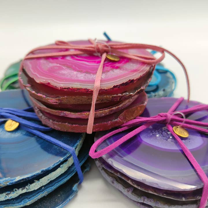 Home Jewels - Wholesale Coasters - Agate coasters dyed - 4 pieces2