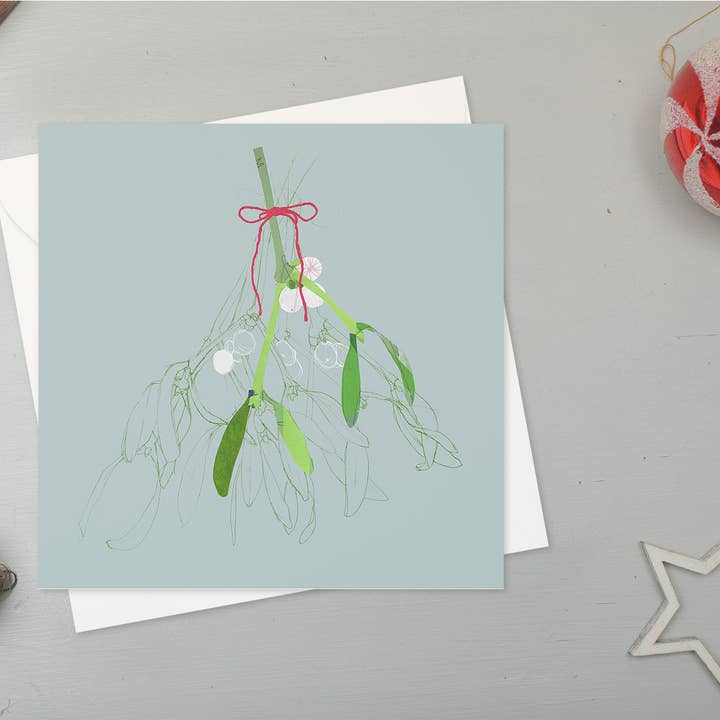 cartão de saudações de visco por atacado de katiebirdie