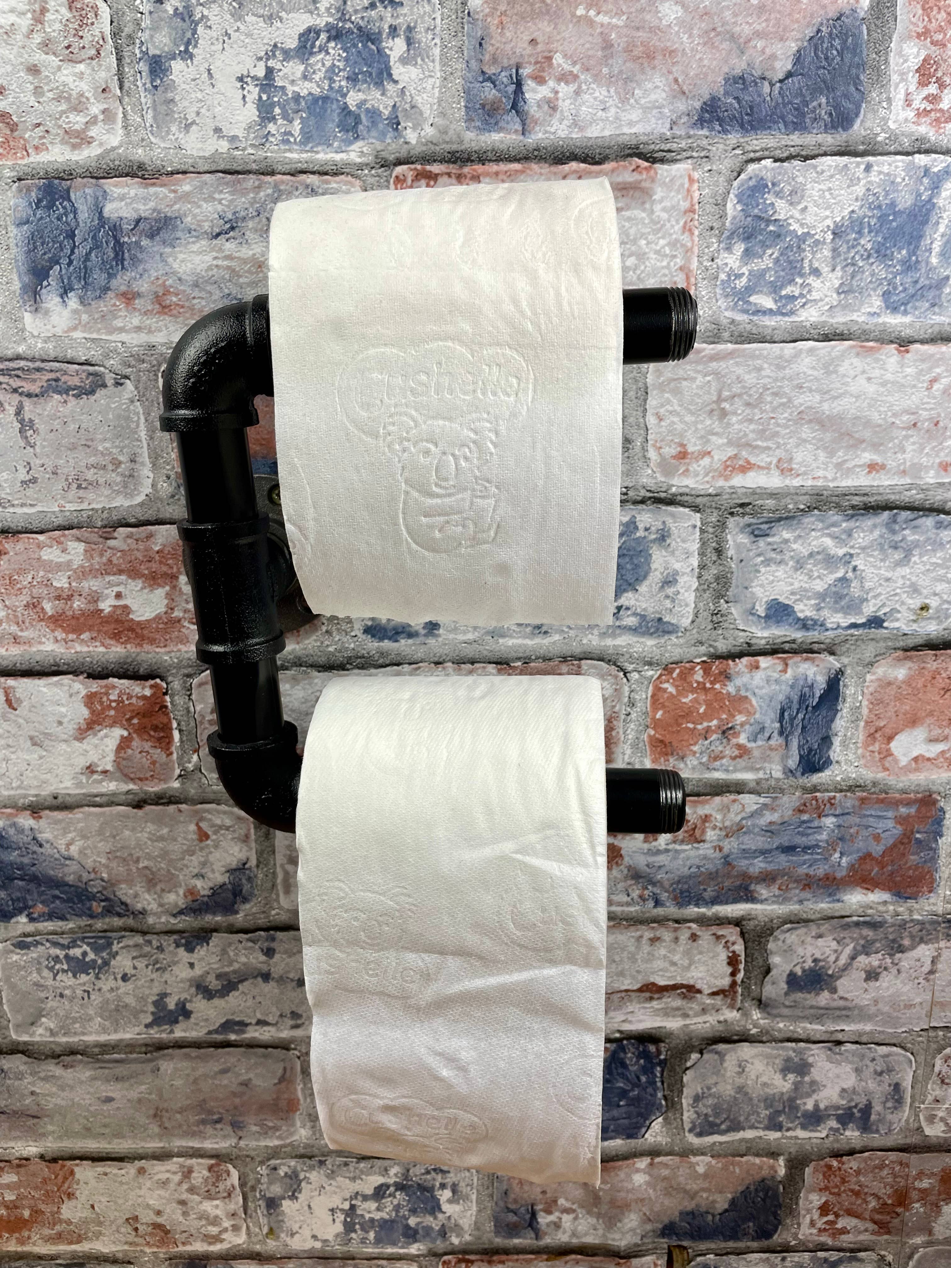 Fandomonium – Großhandel Toilettenpapierhalter – Industrieller Stil Rohrleitung Stahl Doppel Toilettenpapierhalter2