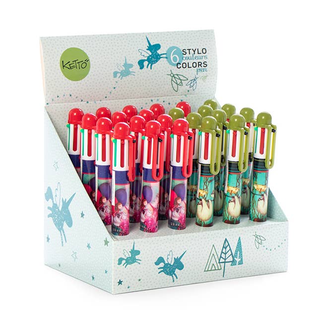 Display con penna a sfera assortita da 24 a 6 colori per la vendita all'ingrosso da parte di Ketto