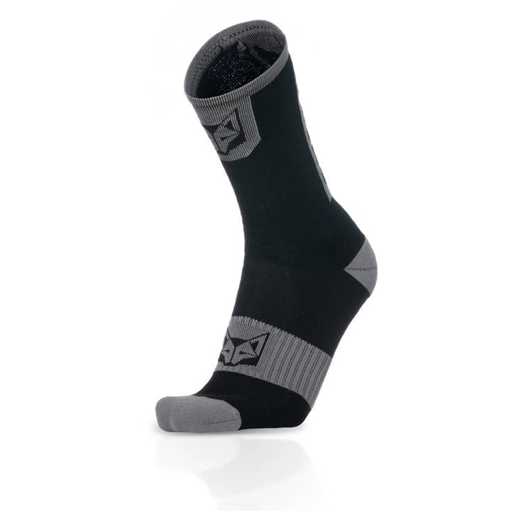 High Cut Cycling Socks Black & Silver Grey for wholesale by OTSO
