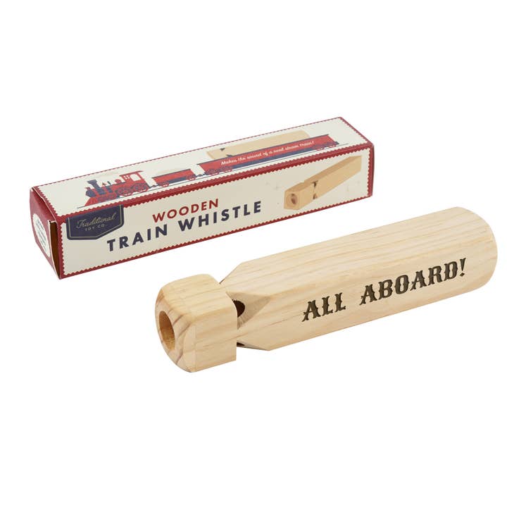 CGB Giftware - Wholesale Wood Toy - Kids - 'All Aboard' Traditional Wooden Train Whistle1
