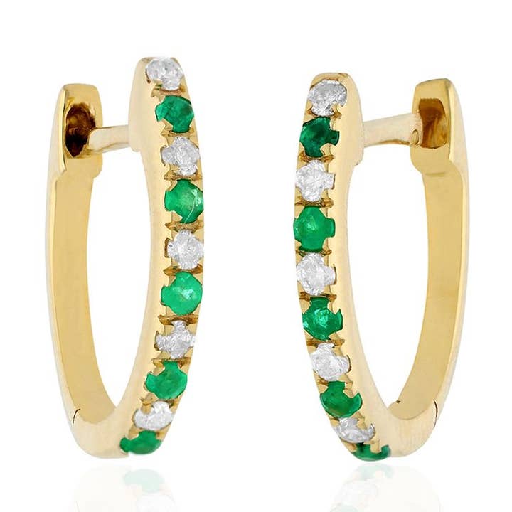 Orecchini Diamond & Emerald 12mm per la vendita all'ingrosso da parte di Jewels of Mewar