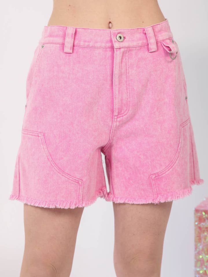 Pantalones cortos de mezclilla lavados NP70380 con detalle de bordes sin procesar para venta al por mayor de VERY J