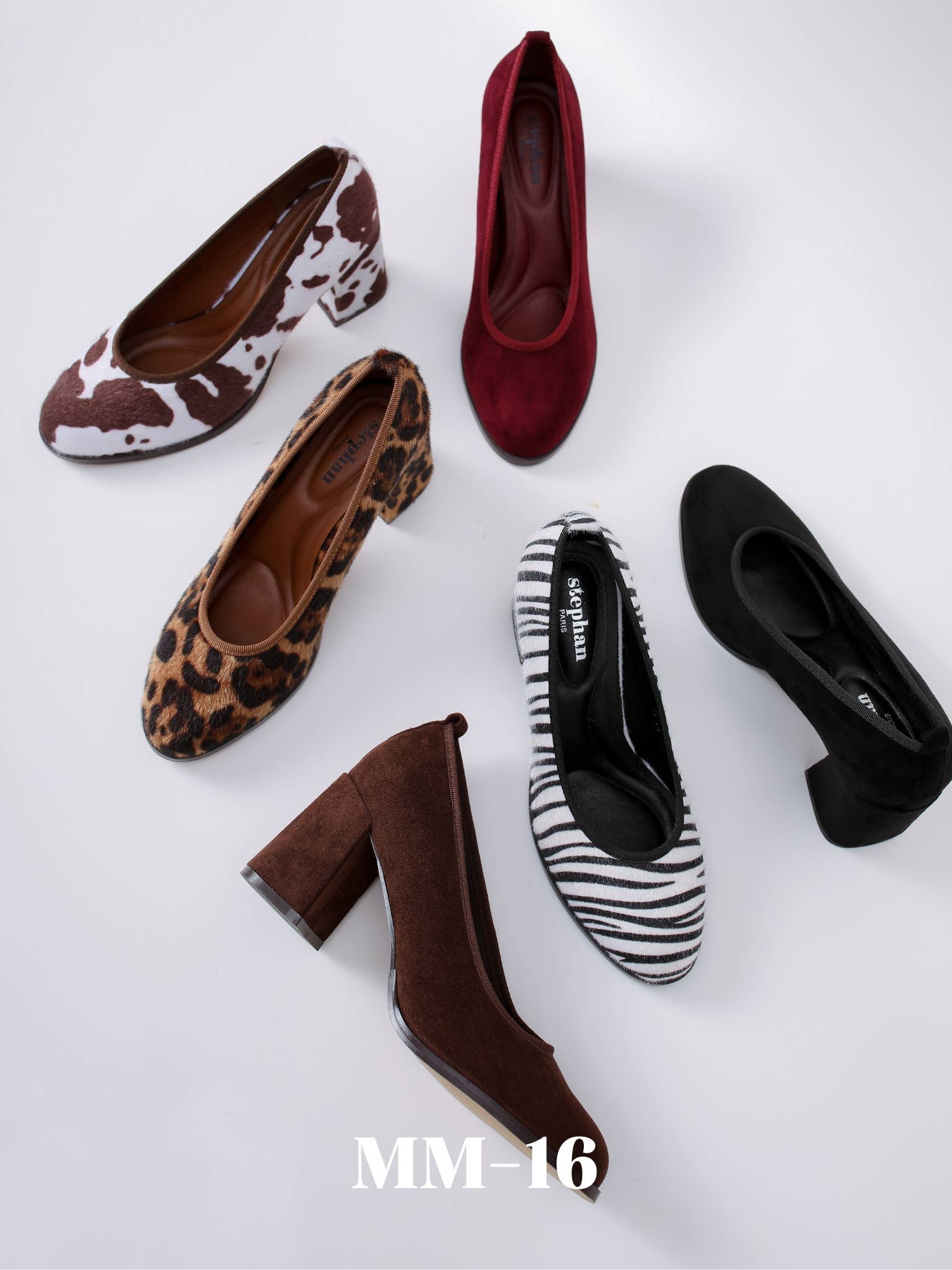 Stephan Paris - Wholesale Platform Heels - Women's - Square pump printed or plain in suede MM-1611