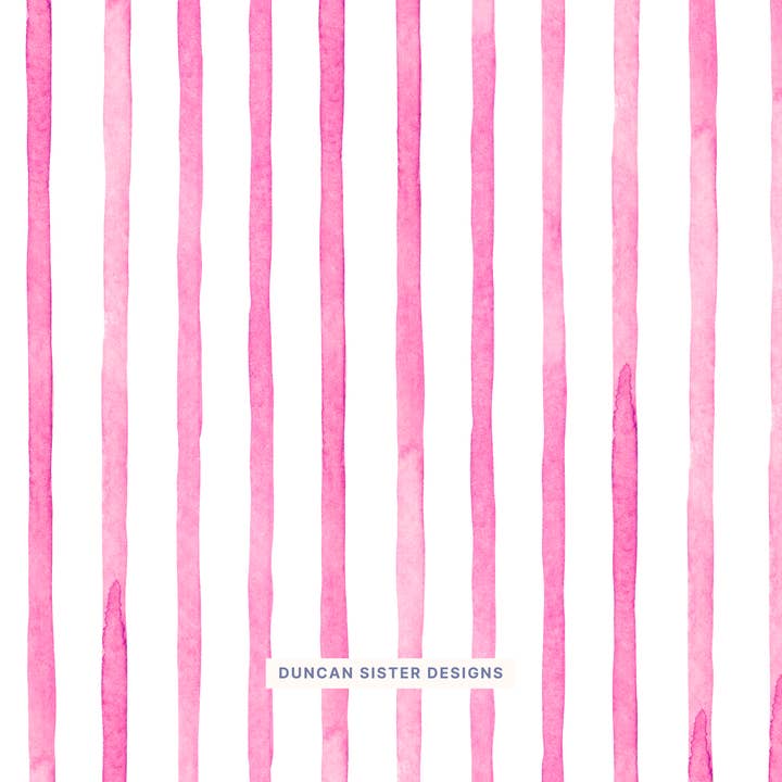 Duncan Sister Designs - Wholesale Stationery/Notecard Set - Spring Stripe Preppy Notecards – Set of 8, USA Made2