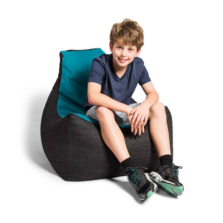 LuvU - Wholesale Chair - Jaxx Pixel Gamer Bean Bag Chair, Premium Vinyl / Dark Denim37
