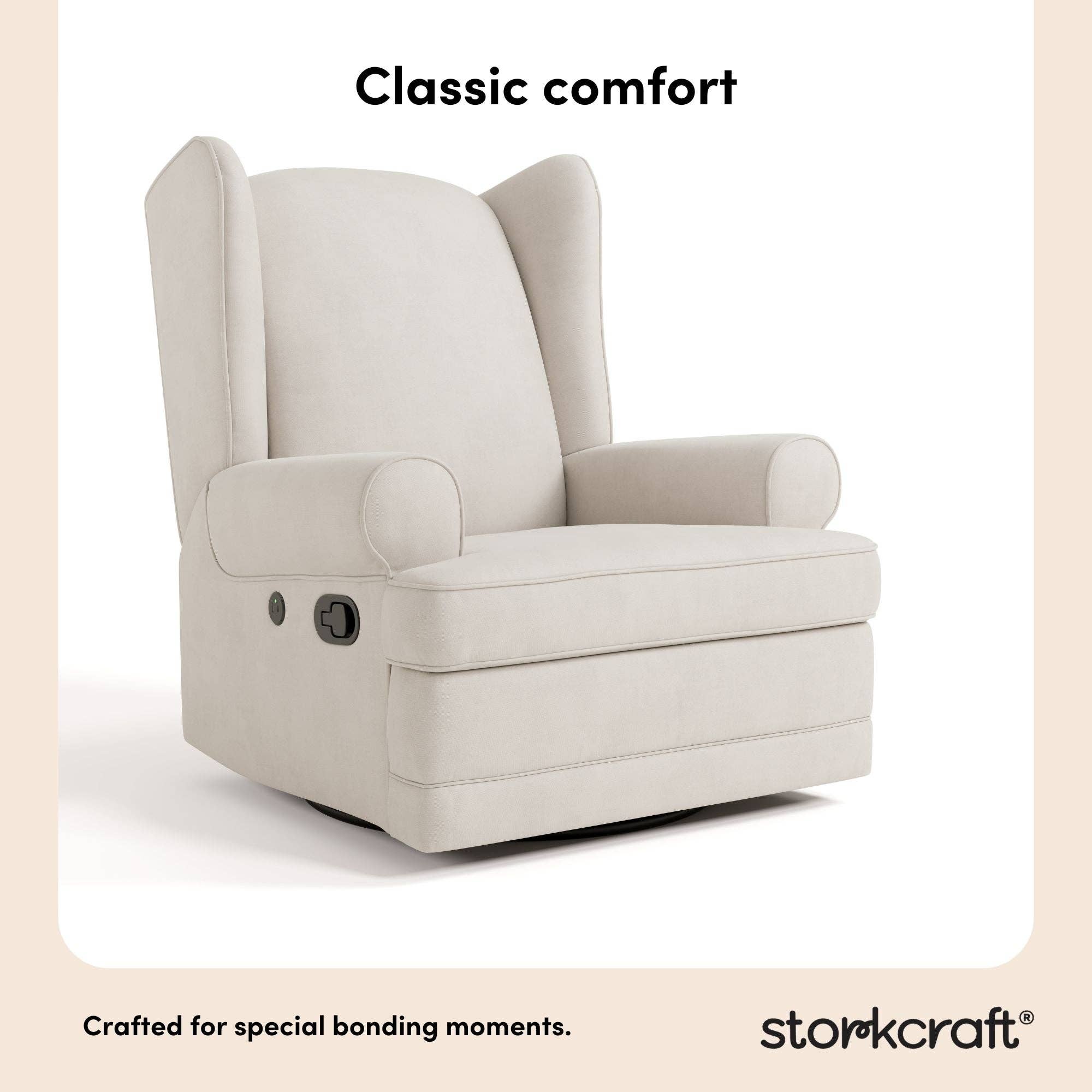 Storkcraft - Wholesale Chair - Kids - Storkcraft® Serenity Wingback Upholstered Recliner Glider14