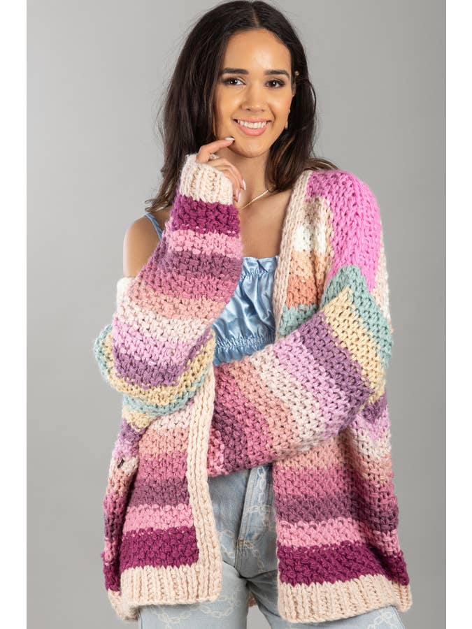 SAACHI - Wholesale Cardigan - Women's - Rainbow Knitted Cardigan44