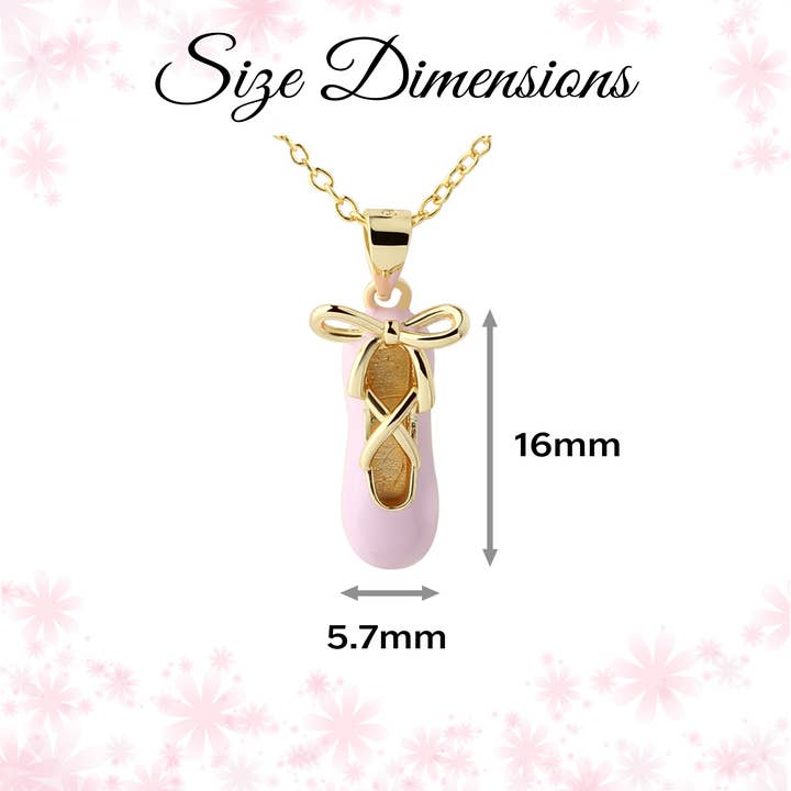 Cherished Moments - Wholesale Kids Necklace - Kids - Girls 14K Gold-Plated Pink Ballet Slipper Necklace for Kids4