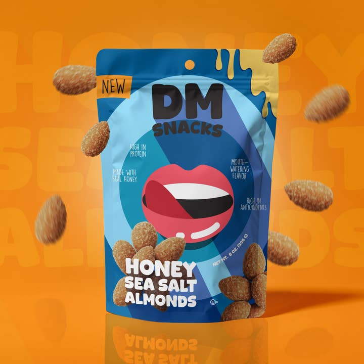 DM Snacks Honey Sea Salt Almonds, 8 oz. for wholesale by Damn, Man Snacks