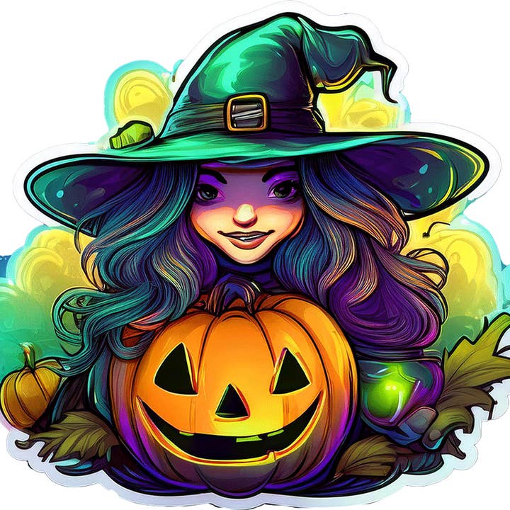 Häxa Halloween klistermärke 021 för wholesale av MILLER PRECISION SIGNS