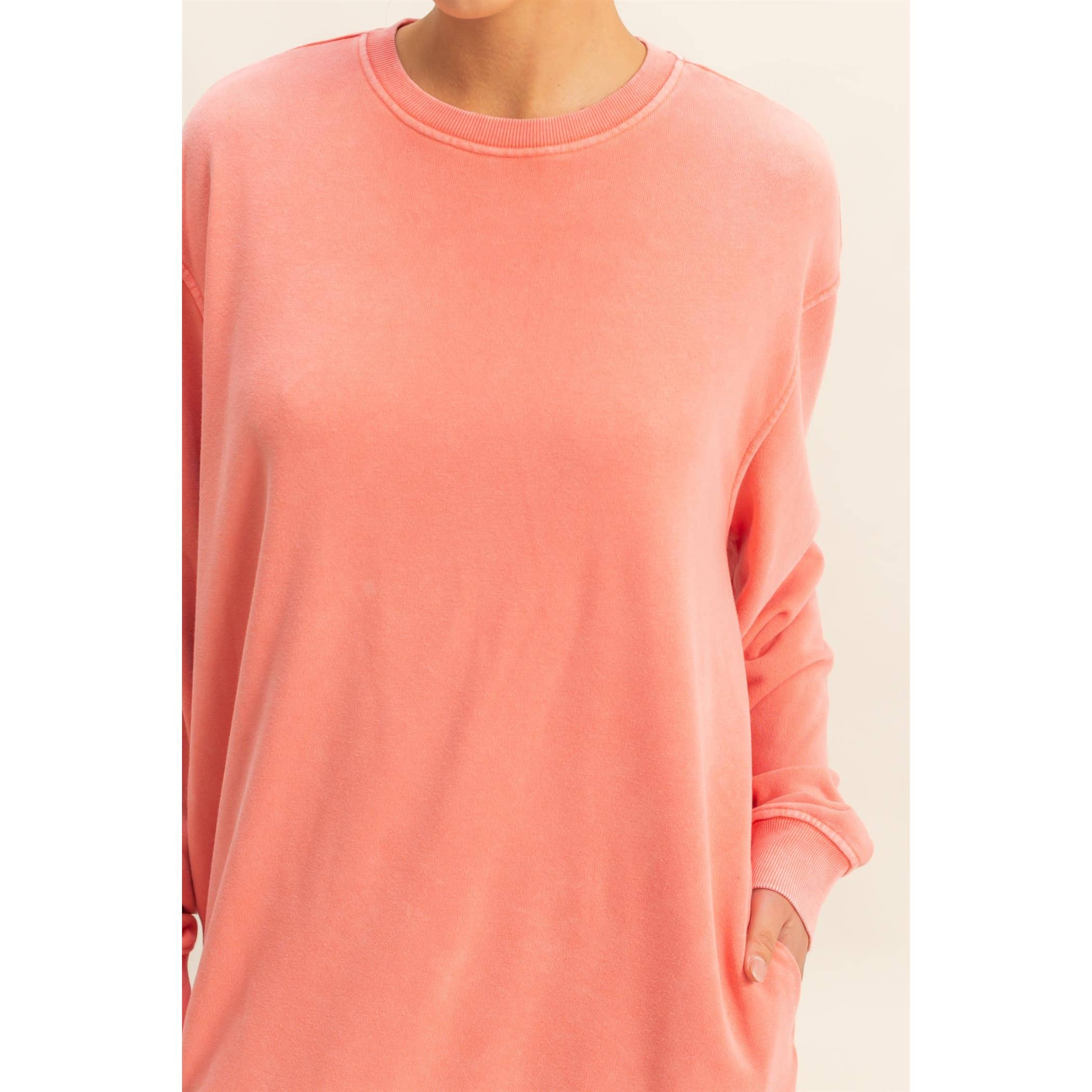 Double Zero - Wholesale Dress - Women's - Long Sleeve Oversized Mini Dress7