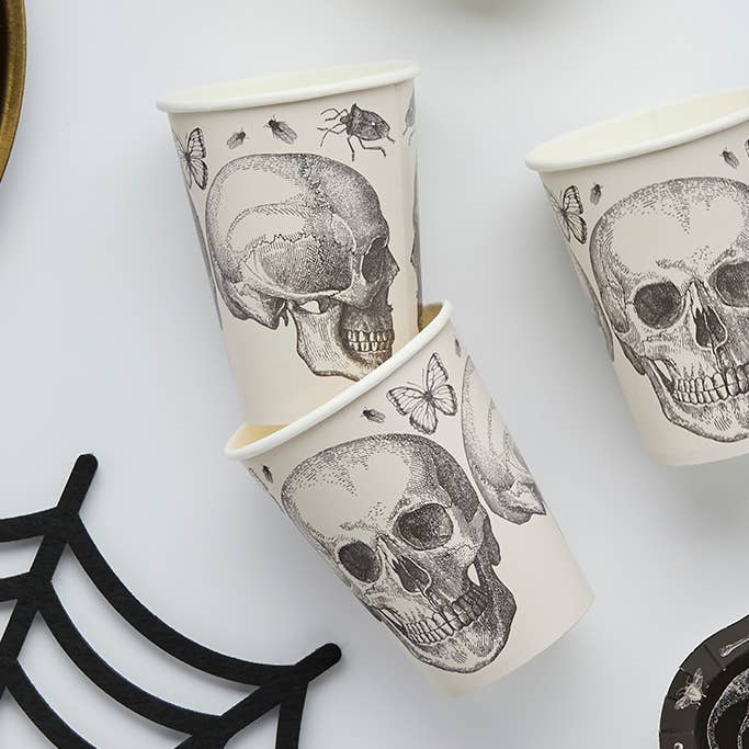 Dödskallepappersmuggar - Förpackning med 8 för wholesale av Hootyballoo by Club Green